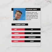 サッカー選手トレーディングカードライトグレーレッド コーリングカード (裏面)