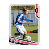 サッカー選手トレーディングカードライトグレーレッド マグネット (縦)