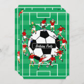 サッカー選手バースデーパーティ招待状 招待状 (正面/裏面)