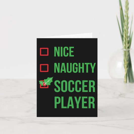 サッカー選手パジャマおもしろいクリスマス カード (正面)
