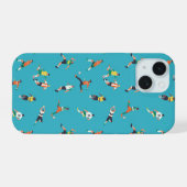サッカー選手パターン iPhone 15ケース (裏面横)
