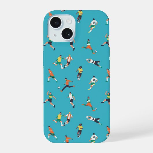 サッカー選手パターン iPhone 15ケース (裏面)