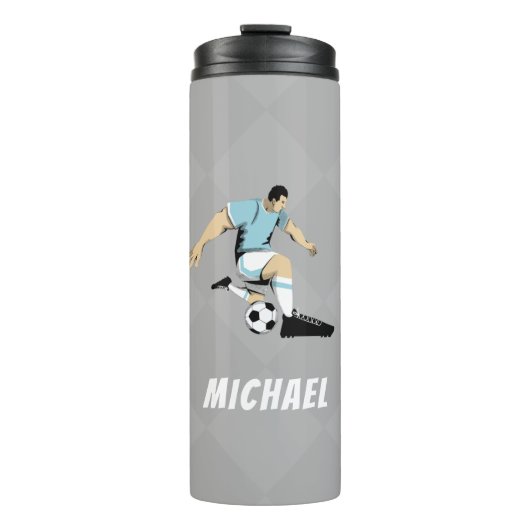 サッカー選手パーソナライズされたモダンスタイリッシュトレンディー タンブラー (正面)