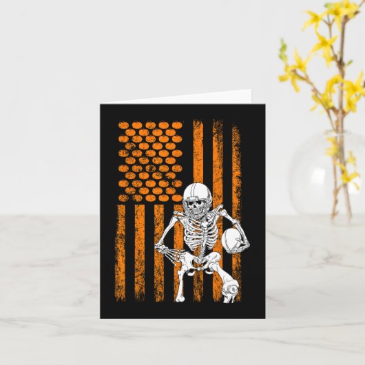 サッカー選手ファンギフトスケルトンのハロウィーンの男性B カード (黄色い花)