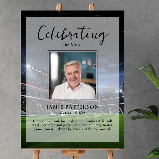 サッカー選手ファンライフお祝い写真葬儀 ポスター