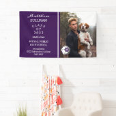 サッカー選手フォトパープル卒業バナー 横断幕 (インサイチュ)