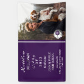 サッカー選手フォトパープル卒業バナー 横断幕 (縦)