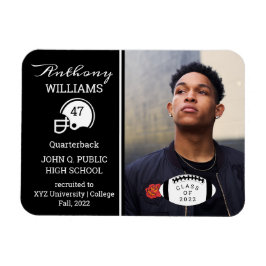 サッカー選手フォトブラック |ホワイトの卒業 マグネット