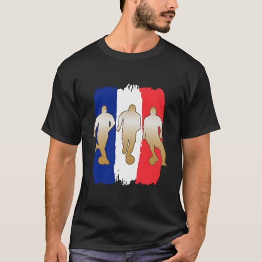サッカー選手フランス国旗のサッカー Tシャツ (正面)