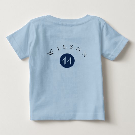 サッカー選手ベイビーボーイ ベビーTシャツ (裏面)