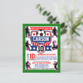 サッカー選手ボーイズサッカー誕生日パーティー 招待状 (スタンド正面)