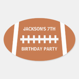サッカー選手ボールカスタムスポーツ誕生日パーティー 楕円形シール