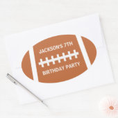 サッカー選手ボールカスタムスポーツ誕生日パーティー 楕円形シール (封筒)