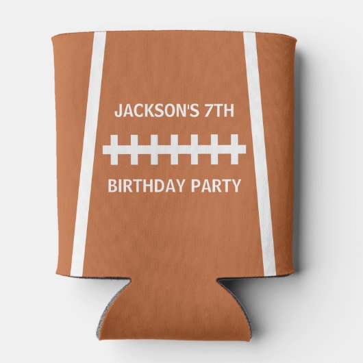 サッカー選手ボールカスタムスポーツ誕生日パーティー 缶クーラー (裏面)