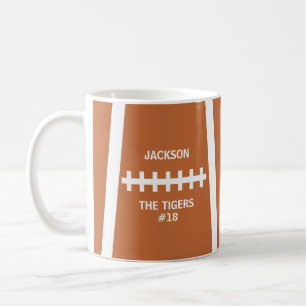 サッカー選手ボールカッコいいカスタムチームとナンバーズ コーヒーマグカップ