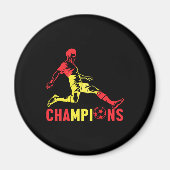 サッカー選手ボールスペイン国旗のサッカーチーム2021 G マグネット (正面)