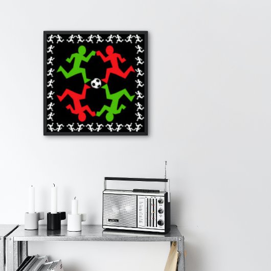 サッカー選手ランニングがボールパターンに近いスモール ポスター