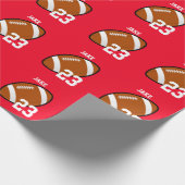 サッカー選手レッドラッピング紙 ラッピングペーパー (角)