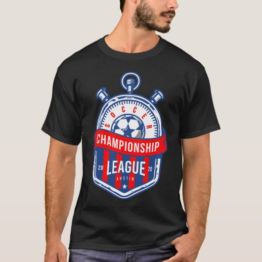 サッカー選手権リーグロゴTシャツ Tシャツ (正面)
