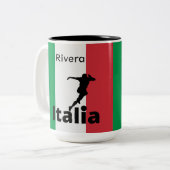 サッカー選手、イタリアのカスタマイズ可能 ツートーンマグカップ (正面左)