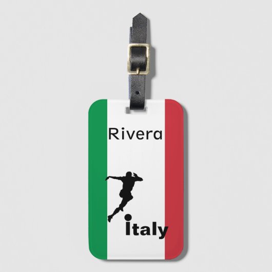サッカー選手、イタリアのカスタマイズ可能 ラゲッジタグ (正面縦)