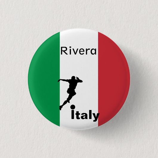 サッカー選手、イタリアのカスタマイズ可能 缶バッジ (正面)