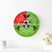 サッカー選手、サッカーマッチ ラージ壁時計 (ホーム)