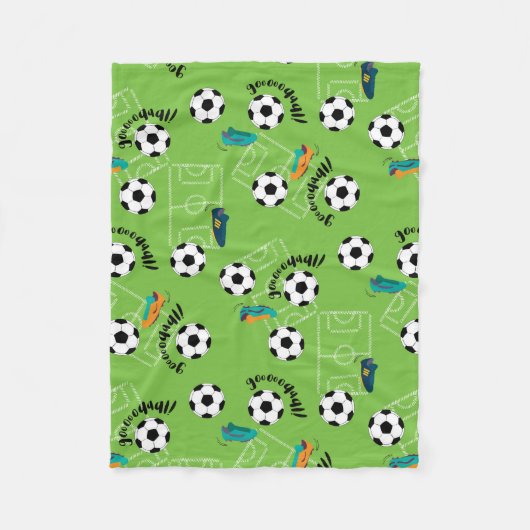 サッカー選手 |サッカー素晴らし フリースブランケット (正面)