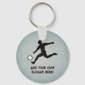 サッカー選手 – サッカー蹴選手、自分の文字を追加 キーホルダー (正面)