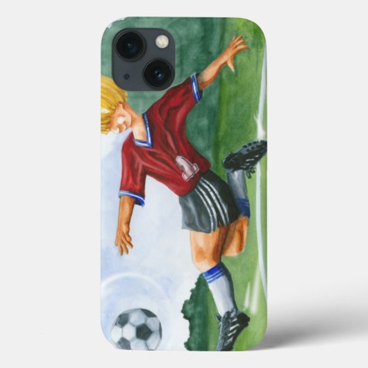 サッカー選手，ジェイ・スロックモートン選手がボールを蹴る Case-Mate iPhoneケース (裏面)