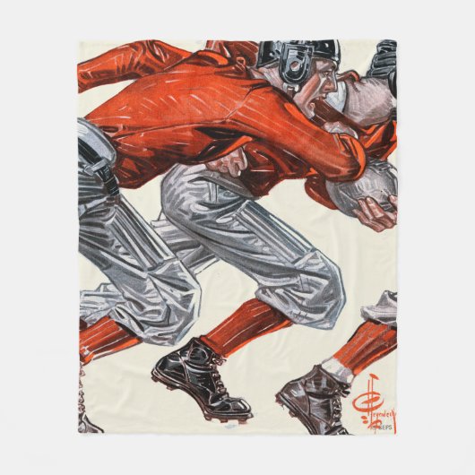 サッカー選手 フリースブランケット (正面)