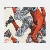 サッカー選手 フリースブランケット (正面(横))