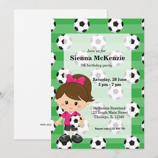 サッカー選手 招待状 (正面/裏面)