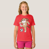 サッカー選手 犬 Tシャツ (正面フル)