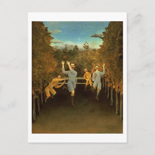 サッカー選手,1908 (キャンバス上の油) ポストカード (正面)