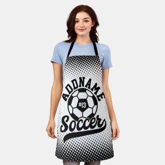 サッカー選手ADD NAMEサッカーチームパーソナライズされた エプロン (着用した状態)