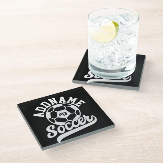 サッカー選手ADD NAMEサッカーチームパーソナライズされた ガラスコースター (アングル)