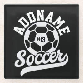 サッカー選手ADD NAMEサッカーチームパーソナライズされた ガラスコースター