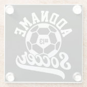 サッカー選手ADD NAMEサッカーチームパーソナライズされた ガラスコースター (裏面)