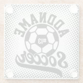 サッカー選手ADD NAMEサッカーチームパーソナライズされた ガラスコースター (裏面)
