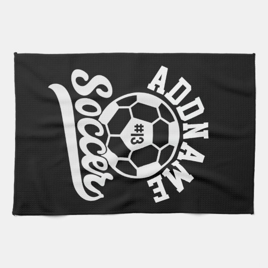 サッカー選手ADD NAMEサッカーチームパーソナライズされた キッチンタオル (横)