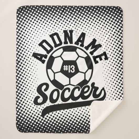 サッカー選手ADD NAMEサッカーチームパーソナライズされた シェルパブランケット (正面)