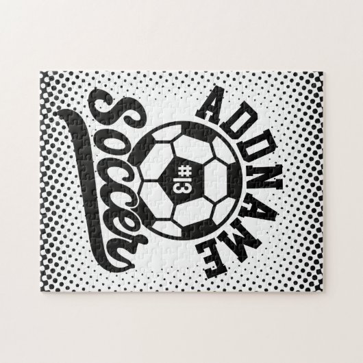 サッカー選手ADD NAMEサッカーチームパーソナライズされた ジグソーパズル (横)