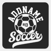 サッカー選手ADD NAMEサッカーチームパーソナライズされた スクエアシール (正面)
