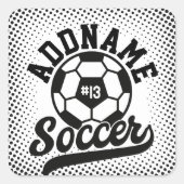 サッカー選手ADD NAMEサッカーチームパーソナライズされた スクエアシール (正面)