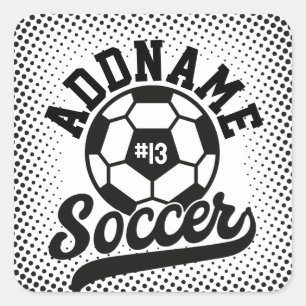 サッカー選手ADD NAMEサッカーチームパーソナライズされた スクエアシール