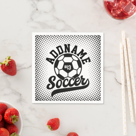 サッカー選手ADD NAMEサッカーチームパーソナライズされた スタンダードカクテルナプキン (インサイチュ)