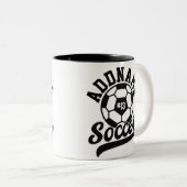 サッカー選手ADD NAMEサッカーチームパーソナライズされた ツートーンマグカップ (正面右)