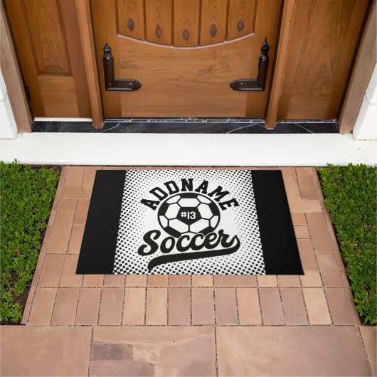 サッカー選手ADD NAMEサッカーチームパーソナライズされた ドアマット (室外)