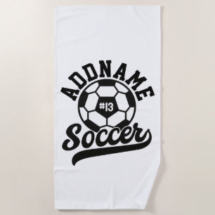 サッカー選手ADD NAMEサッカーチームパーソナライズされた ビーチタオル